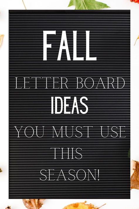 Letter boards are such an easy way to add some fun + cute decor to any space! This fall, {pumpkin} spice up your home with these cute letter board quotes! Letter Board Fall Funny, Small Letterboard Quotes, Fall Themed Letter Board Quotes, Fall Board Sayings, October Letterboard, October Letterboard Quotes, Office Letter Board Quotes, Thanksgiving Letterboard Quotes Funny, Fall Chalkboard Ideas Easy