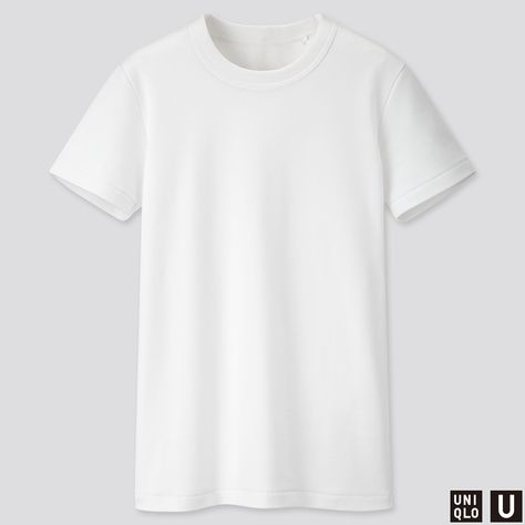 Black Store, Couture Invisible, Uniqlo U, Uniqlo Tops, Mini Robes, Basic Shirts, Cool Fabric, White Tshirt, White T