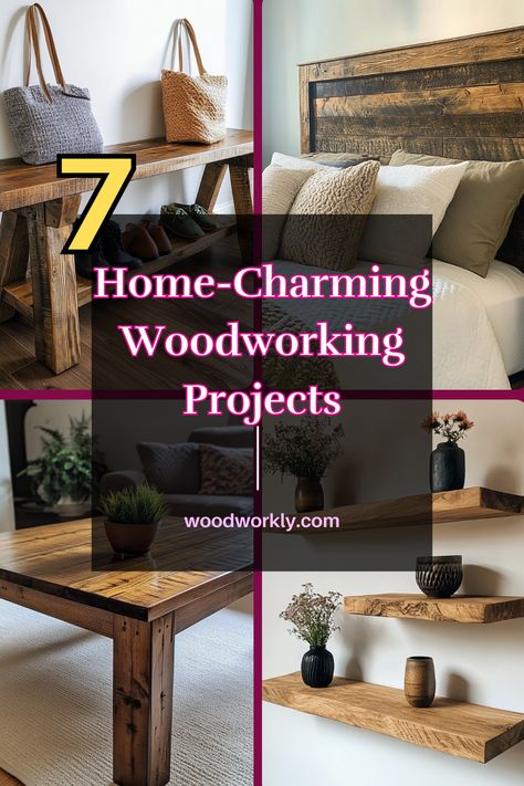 Looking for DIY woodworking projects? Discover creative and beginner-friendly projects you can make at home, from decor to furniture. Click for inspiring ideas! #DIYWoodworking #WoodProjects #DIYHome #Woodworking #DIYProjects Beginning Woodworking Projects, Wood Working Ideas For Beginners, Easy Wooden Projects, Diy Woodworking Gifts, Simple Woodworking Projects, Woodworking Items That Sell, Handmade Coffee Table, Woodworking Project Ideas, Rustic Headboard