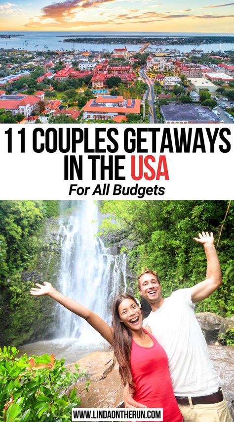 11 Couples Getaways in the USA: For All Budgets 10 Year Anniversary Vacation Ideas, Anniversary Vacation Ideas United States, Best Couples Trips In The Us, Couple Trips In The Us, Best Romantic Getaways In The Us, Couples Vacation Ideas Usa, Romantic Us Getaways, Best Couples Vacation Usa, Couple Trip Ideas