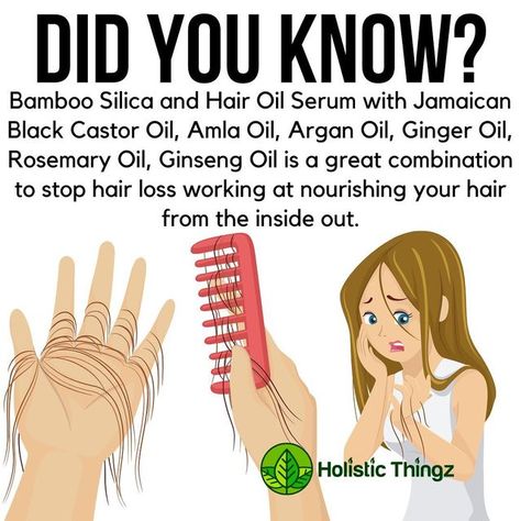 Holistic Thingz on Instagram: "🌱Hair Serum includes Jamaican Black Castor Oil, Ginseng Oil, Ginger Oil, Rosemary Oil, and Argan Oil… this combination helps with strengthening hair, promotes hair growth, and nourishes hair. 🌱For male pattern baldness consider going with Saw Palmetto as Bamboo won’t target Male pattern baldness, due to that being a DHT issue. For hair strengthening products you can visit www.holisticthingz.com link in bio! 🔥🔥🔥🔥🔥🔥 More info: https://www.ncbi.nlm.nih.gov/pmc Strengthening Hair, Amla Oil, Saw Palmetto, Ginger Oil, Hair Oil Serum, Male Pattern Baldness, Jamaican Black Castor Oil, Pattern Baldness, Black Castor Oil