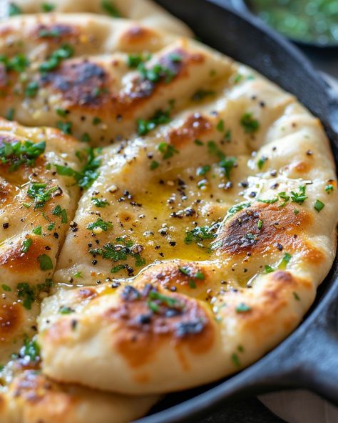 Garlic Flatbread, Sick Of It, Homemade Bread Recipes Easy, Artisan Bread Recipes, Flatbread Recipes, Flat Bread, Bread Recipes Sweet, Easy Bread Recipes, Think Food