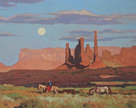 Glenn Dean, Southwest Art Paintings, Edgar Payne, Western Artwork, Western Landscape, Western Paintings, Cowboy Art, Southwest Art, Desert Landscape