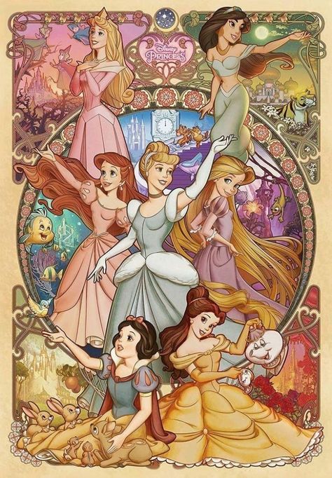 Old Disney Movies, Disney Doodles, Disney Character Art, Disney Paintings, All Disney Princesses, Disney Collage, Disney Princess Drawings, Disney Designs, Princess Drawings