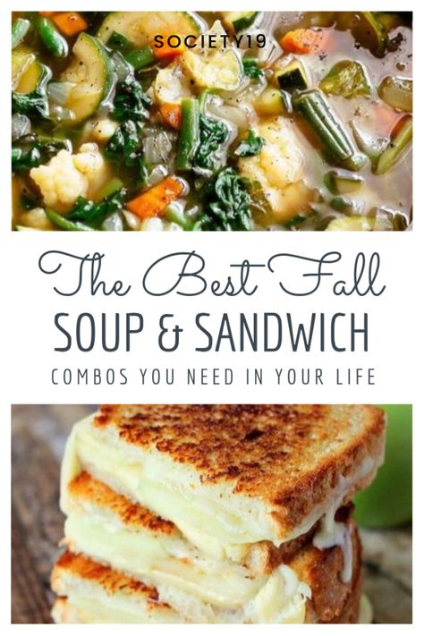 Soup Salad Combo, Sandwich And Soup Ideas, Potato Soup And Sandwich Combos, Sandwich And Soup Combo, Soup Sandwich Combo, Fall Soup And Sandwich, Sandwich For Soup, Soup And Sandwich Combos, Fall Sandwich