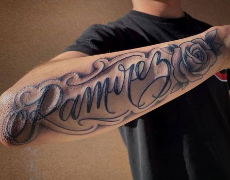 Forearm Name Tattoo 2 Name Tattoos On Forearm Men, Name On Forearm Tattoo Men, Tattoo Of Names For Men, Last Name On Arm Tattoo, Tattoo With Names For Men Guys, Forearm Last Name Tattoos, Name Tattoos Sleeve, Last Name Forearm Tattoo Men, Name Forearm Tattoo Men