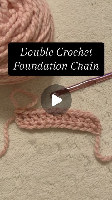 Foundation Half Double Crochet Video, Double Crochet Chain, Foundation Chain Double Crochet, Double Chain Crochet Tutorial, Foundation Crochet Stitch, Foundation Double Crochet Tutorials, How To Do A Double Crochet Stitch, Single Crochet Foundation Chain, Crochet Foundation Stitch