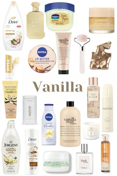 how to smell like vanilla🫧🫧 Vanilla Sent Products, Hair Products To Smell Good, Vanilla Scent Products, Vanilla Care Products, Smell Vanilla All Day, Vanilla Smell Good, Best Body Products To Smell Good, Smell Like Vanilla Products, Vanilla Hygiene Routine