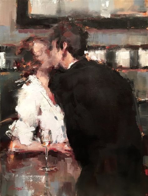 Lorraine, Lorraine Christie, Kiss Painting, Kiss Art, Contemporary Impressionism, Romantic Paintings, Hugging Couple, Romance Art, Our Secret