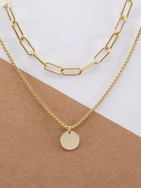 Infinity Pendant, Circle Pendant Necklace, Gold Necklaces, Disc Necklace, Chain Necklaces, Circle Pendant, Necklace Sizes, Name Necklace, Cute Jewelry