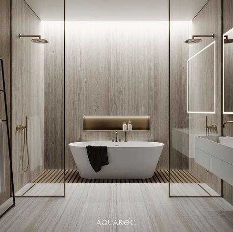 Modern Bathrooms 2023, Free Standing Bath Tub Ideas, Bath Tub Ideas, Bath In Bedroom, Bathroom 2023, Modern Luxury Bathroom, Bathtub Design, Modern Bathrooms, Stone Bath