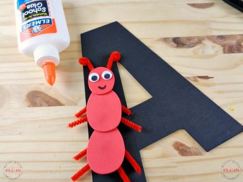 Ant Craft, Free Printable Letter Templates, Letter A Alphabet, Preschool Letter Crafts, Ant Crafts, Printable Letter Templates, A Alphabet, Alphabet Crafts Preschool, Abc Crafts