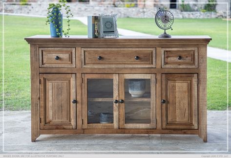 pic Sideboard Decor Dining Room, Sideboard Media Console, Farmhouse Buffet, Rustic Sideboard, Sideboard Decor, Farmhouse Sideboard, Solid Wood Sideboard, Cabinet Ideas, Wood Sideboard