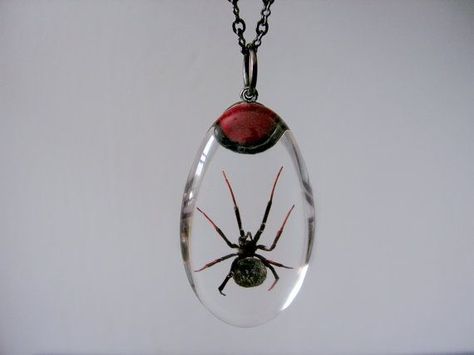 Gothic Jewelry Box, Gothic Jewelry Diy, Spider Queen, Widow Spider, Black Widow Spider, Spider Jewelry, Resin Pendant Necklace, Jewelry Box Diy, Box Diy