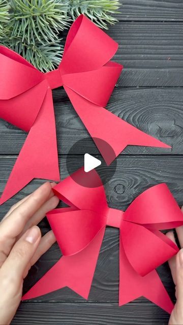 Origami Studio DIY 💥 Paper Craft Tutorials 🇺🇦🇨🇦 on Instagram: "Christmas Paper Bow Tutorial Christmas Decor DIY #christmas #christmas2023 #tutorial #diy #craft" Diy Christmas Paper Decorations Easy, Windows Decoration Ideas Christmas, Diy Paper Crafts Decoration Christmas, Christmas Ribbon Crafts Ideas, Gift Bows Diy Ribbon Paper, Ribbon Crafts Paper, How To Make Paper Ribbon Bows, Christmas Wreaths Bows Diy, Paper Ribbon Diy