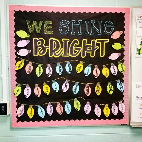 We Shine Bright- Back to School Bulletin Board Idea Shining Bright Bulletin Boards, We Are A Bright Bunch Bulletin Board, Future Is Bright Theme, Shine Bright Theme, Shine Bright School Theme, Shine Bulletin Board Ideas, Our Brightest Work Bulletin Board, Shine Bright Classroom Theme, Shine Bright Bulletin Board Ideas