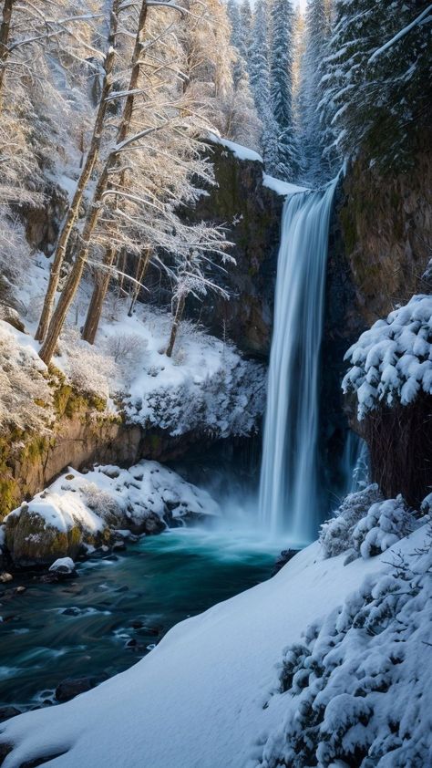 Wallpapers Waterfall, Wallpaper Waterfall, Winter Waterfall, Nature 4k, Snow Nature, Tourism Industry, Adventure Sports, Cultural Experience, Booking Hotel