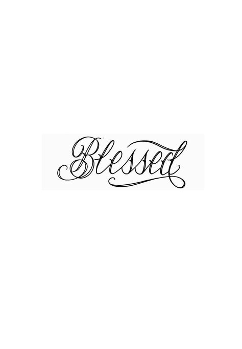 Word Fonts Tattoo, Blessed Tattoo Design, Blessed Tattoo Ideas, Small Aesthetic Tattoos, Tattoo Writing Fonts, Tattoo Word Fonts, Name Tattoo On Hand, Blessed Tattoo, Blessed Tattoos