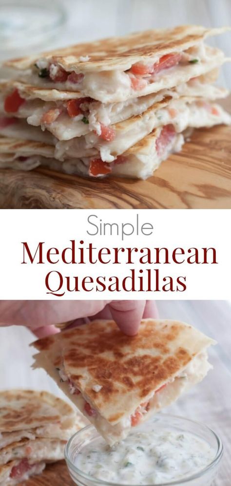 Meditteranean Lunch Ideas, Quick Mediterranean Dinner Ideas, Healthy Mediterranean Snacks, Meddertarian Recipes, Mediterranean Diet Casserole Recipes, Healthy Filling Lunches, Mediterranean Quesadilla, Mediterranean Dinner Ideas, Africa Dishes