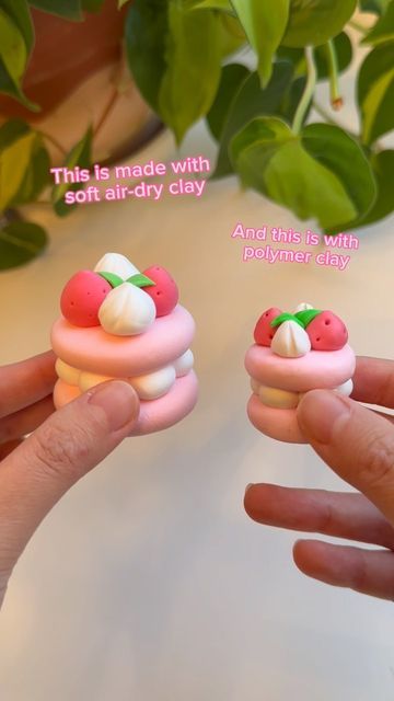 Claymoo on Instagram: "What’s the difference between soft air-dry clay and polymer clay? 🤔 #learntosculpt #polymerclay #diykit #craftkit #shopsmall #giftideas" Air Dry Clay Doughnut, How To Make S, Clay Crafts Air Dry Cute, Air Soft Clay Ideas, Fluffy Clay Ideas, Clay Inspiration Easy, Air Dry Clay Desserts, How To Make Things With Clay, Cute Clay Art Easy