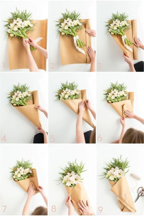 Bouquet Arrangements Diy, Fleurs Diy, Flower Truck, Flower Bouquet Diy, How To Wrap, Flowers Bouquet Gift, Bouquet Wrap, How To Wrap Flowers, Flower Arrangements Diy