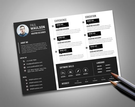 Landscape Cv Design, Cv Landscape, Architecture Folio, Unique Resume Design, Resume Cv Design, Good Resume, Cv Example, Creative Cvs, Black Landscape