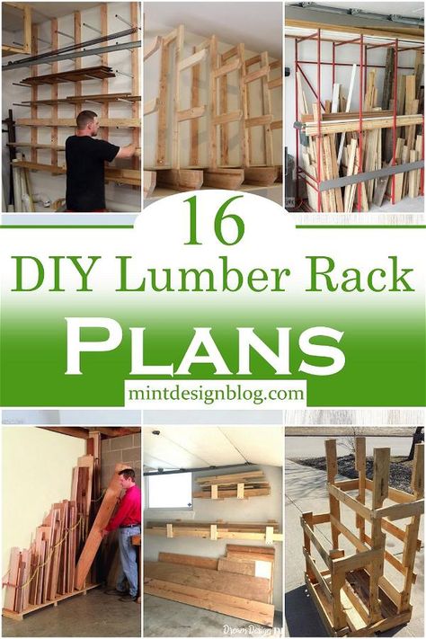 Diy Lumber Storage Rack, Lumber Rack Ideas, Timber Storage Rack, Lumber Cart Diy, Wader Hanger Diy, Rolling Wood Storage Rack, Wood Rack Lumber, Scrap Wood Storage Ideas Diy, Lumber Cart Plans