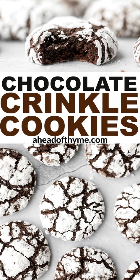 Chocolate Crinkle Cookies Chocolate Powdered Sugar Cookies, Softest Cookies, Powdered Sugar Cookies, Chocolate Crinkle Cookies Recipe, Crinkle Cookies Recipe, Chocolate Crinkle, Chocolate Crinkle Cookies, Chocolate Crinkles, Crinkle Cookies