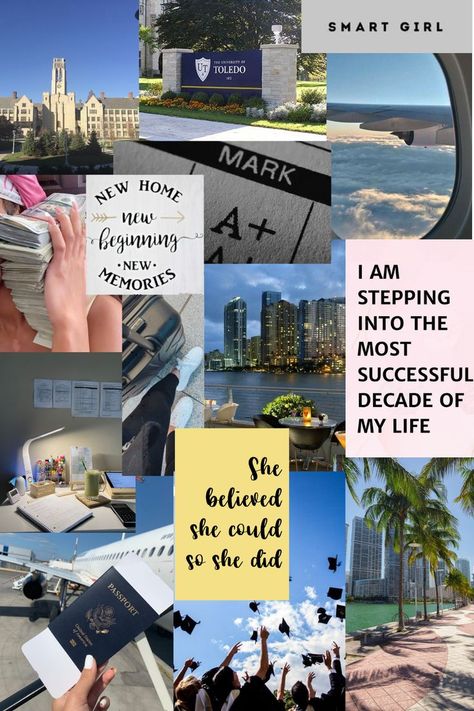 Perfect vision board to look upon every day if you are travelling abroad to study. SAVE AND DOWNLOAD TO MANIFEST!! Follow @cladinlife for more!! #visionboard #manifestation #visualization #lawofattraction #thatgirl #travel #studyabroad #miami #florida #studentlife #pinterestinspired #aesthetics P.S. ALL CREDIT GOES TO THE RIGHTFUL OWNER WHO CLICKED THESE PHOTOS. Disclaimer: vision board was created by me. The pictures were downloaded from Pinterest. Travel More Aesthetic, Vision Board With Pictures, Abroad Dream Wallpaper, Manifest Visual Board, Vision Board For Study, Immigration Vision Board, Vision Board Ideas2023, Adventure Vision Board Ideas, Travel More Vision Board