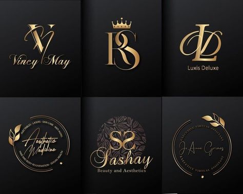 Etsy Logo Aesthetic, Logo For Nails, Best Logo Design Creative, X Logo Design Letter, Luxury Logo Design Gold, Silver Logo Design, Modern Luxury Logo Design, Make Up Logo, Golden Logo Design