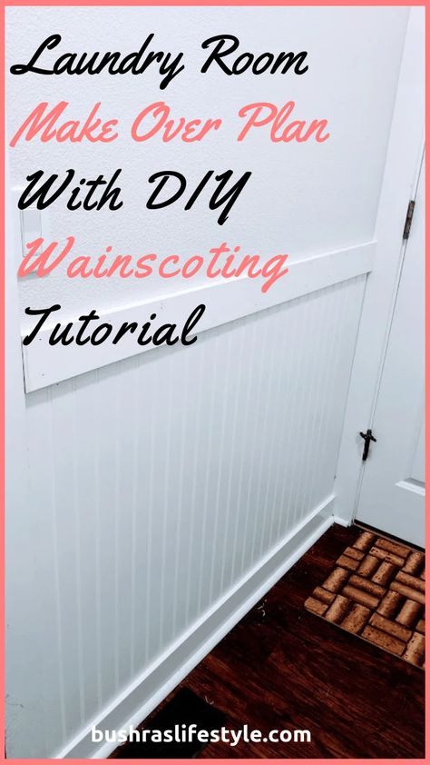 Laudry Room Ideas, Wainscoting Tutorial, Tiny Laundry Room, Tiny Laundry, Laundry Makeover, Decor Diy Ideas, Bead Board Walls, Small Laundry Room Makeover, Tiny Laundry Rooms