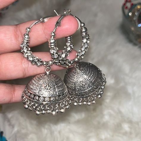 Check out this listing I just found on PoshmarkBeautiful Silver jhumka earringsEastern designshopmycloset poshmark shopping style pinitforlater Jewelry Silver Jhumkas Aesthetic, Saree Earrings Jewellery Designs, Desi Silver Jewellery, Silver Indian Earrings, Silver Jhumka Aesthetic, Jumkas Silver, Silver Oxidised Jhumka, Jumka Silver, Earrings On Saree