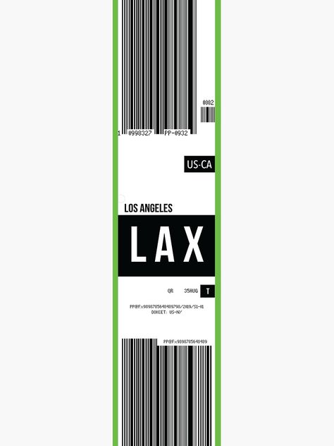 "LAX, Los Angeles travel design featuring airline baggage ticket" Sticker by JoeMangle | Redbubble Airplane Ticket Design, Air Ticket Design, Travel Ticket Design, Flight Ticket Design, Airport Branding, Airport Ticket, Airline Design, Airport Tickets, Ticket Sticker