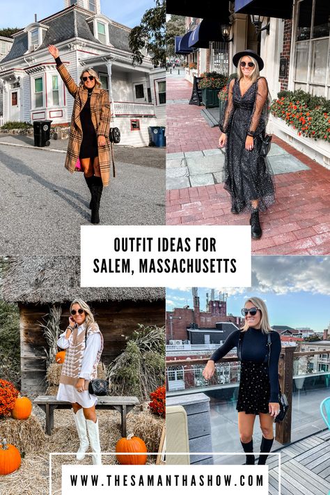 Plus Size Salem Outfits, Cute Salem Outfits, Boston Massachusetts Outfits Fall, Salem Outfits Fall Plus Size, Salem Halloween Outfits, Salam Massachusetts Outfits, Halloween Salem Massachusetts, Salem Ma Aesthetic, Outfit Ideas For Boston Fall