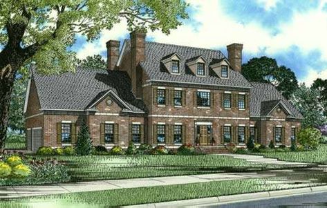 Colonial Style Floor Plans Plan: 12-717 English Country House Plans, Colonial Style House, Colonial Style House Plans, Rustic Farmhouse Living Room, Mediterranean House, House Plans 3 Bedroom, Mansion Floor Plan, Monster House Plans, English Country Style