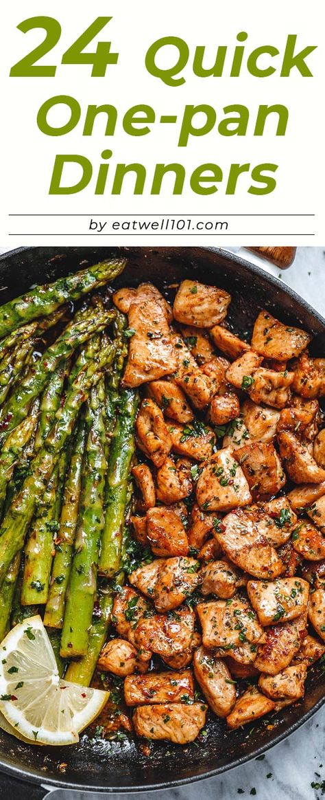 One-Pan Dinner Recipes: 24 One-Pan Dinner Recipes You Need in Your Meals Rotation — Eatwell101 Easy At Home Meals Dinners, Healthy Dinner Recipes One Pan, Single Food Meals, Easy Meals For Men, Frying Pan Dinners, Healthy 1 Pan Dinners, Simple One Pan Dinners, One Pan Cast Iron Meals, Healthy Recipes For 2 People Dinner