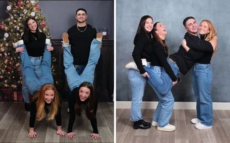 Funny Christmas Pictures Poses, Cheesy Family Christmas Photos, Awkward Cousin Photos, Bc Penny Photoshoot Christmas, Jcpenney Family Photoshoot, Jcpenney Photoshoot Couple, Cringy Christmas Pictures, Silly Family Christmas Photos, Cheesy Family Photos Funny