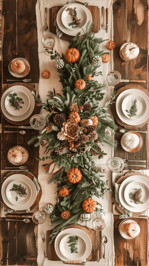 35+ Rustic Thanksgiving Tablescape Ideas Winter Thanksgiving Decor, Thanksgiving 2024 Tablescape, Thanksgiving Party Table Decorations, Thanksgiving Brunch Decorations, Kids Table Thanksgiving Ideas, Thanksgiving Island Decor, Thanks Giving Tablescape, Friendsgiving Table Ideas, Long Thanksgiving Table