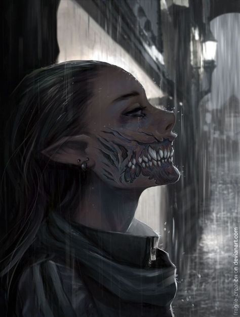 Monster Human Art, Half Human Half Monster, Undead Character Design, Vampire Concept Art, Vampire Character Art, Elves Fantasy, Heroic Fantasy, Vampire Art, World Of Darkness