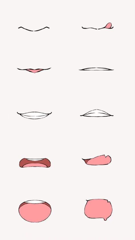 Lips Draw, Anime Mouth Drawing, Anime Mouths, Anime Lips, Drawing Face Expressions, Mouth Drawing, 얼굴 그리기, Seni Dan Kraf, Body Base Drawing