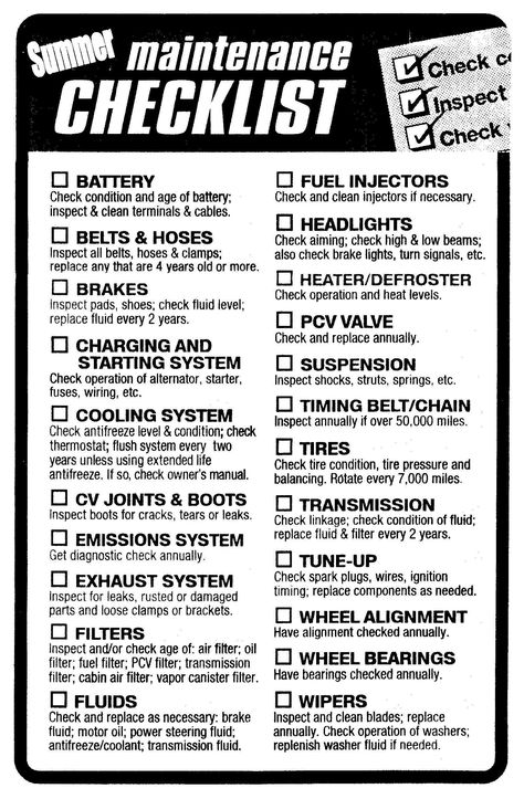 Truck Maintenance Checklist, Basic Car Maintenance, Car Care Checklist, Car Maintenance Checklist, Automobile Repair, Car Checklist, Car Life Hacks, Auto Maintenance, Car Facts