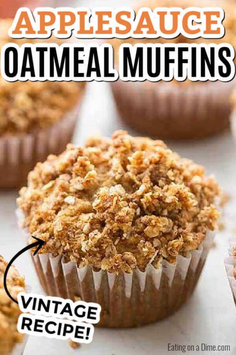 If you need a quick breakfast option for busy mornings, try oatmeal applesauce muffins recipe.  They are delicious and budget friendly. Applesauce Muffins Healthy, Applesauce Oatmeal Muffins, Oatmeal Applesauce Muffins, Applesauce Muffin Recipe, Apple Recipes Easy Healthy, Applesauce Oatmeal, Easy Applesauce, Apple Muffin, Applesauce Muffins