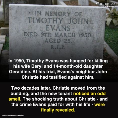 Stories from history come in all shapes and sizes. Some are feel-good tales and may make you smile. Others are literal tear-jerkers, while still others simply expand your pool of knowledge with little to no reaction. Then there are terrifying stories about historical events and people that are so awful, they don't even seem like they could be real. For the st... #historyhorrors #terrifyingtales #chillingtruestories #bizarrehistory #unnervingevents #historicalnightmares #reallifefears #horridpast Paranormal Stories True, Weird True Stories, True Creepy Stories, No Reaction, Creepy History, Terrifying Stories, Haunting Stories, Awful People, Scary Tales