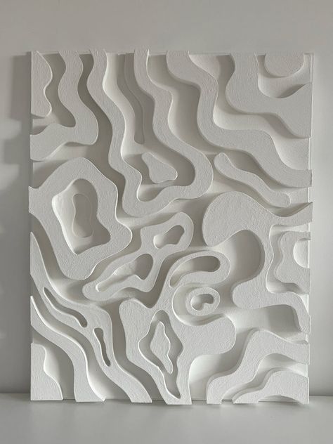 Paintings With 3d Elements, 3d Canvas Art Ideas, 3d Printing Wall Art, Minimal Texture Art, 3d Texture Art, Diy Panel Wall, Minimalistic Wall Painting, Diy 3d Wall Art, 3d Art Work