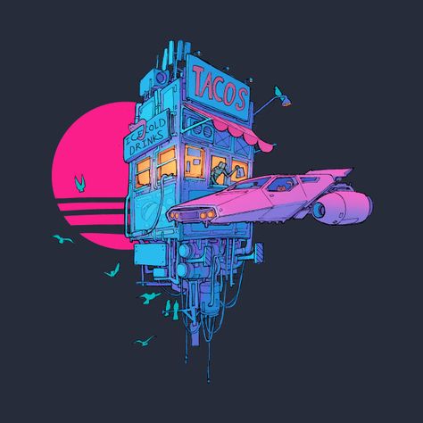 Cyberpunk Spaceship, Idle Game, Day Of The Shirt, Posca Art, Isometric Art, Spaceship Art, Cyberpunk Aesthetic, Cyberpunk City, Arte Cyberpunk