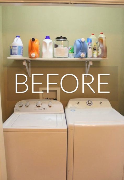 With these updates you'll love (or, almost love) doing laundry. Laundry Room Closet Ideas, Room Closet Ideas, Small Laundry Area, Laundry Closet Organization, Small Laundry Closet, Laundry Closet Makeover, Laundry Room Design Ideas, Laundry Room Organization Storage, Laundry Makeover