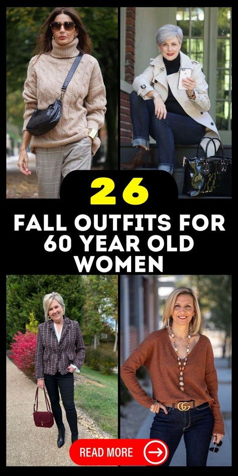 Embrace the season with fall outfits for 60 year old woman that are both trendy and versatile. For casual outings, consider pairing cute sweaters with jeans and Wallabees, ideal for a day of golfing or hiking. Business casual office wear is perfect for maintaining a professional look, while a classy dress is ideal for special occasions like weddings or birthday parties. Keep an eye on autumn sales for the best deals on stylish and practical pieces. Clothes For 50 Year Old Women Plus Size, Clothing For 50 Year Old Women Outfits, Casual Outfits For Over 60 Women, Clothing For 60 Year Old Women, Stylish 60 Year Old Women, Cute Fall Outfits Women Over 50, 60 Year Old Fashion Outfits, Fall Office Wear Women, Styles For 60 Year Old Women Fashion