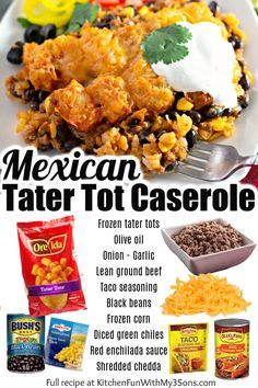 Taco Tater Tot Casserole Recipes Enchilada Sauce, Taco Casserole Tater Tots, Tater Tot Casserole With Hashbrowns, Tator Tot Casserole Taco, Tater Tot Enchilada Casserole, Enchilada Tater Tot Casserole, Mexican Tot Casserole, Tater Tot Mexican Casserole, Taco Casserole With Tater Tots