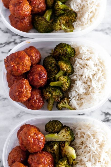 Meatball Meal Prep, Healthy Lunch Meal Prep, Easy Healthy Meal Prep, Delicious Lunch, Makanan Diet, Prepped Lunches, Lunch Recipes Healthy, Lunch Meal Prep, Yummy Lunches