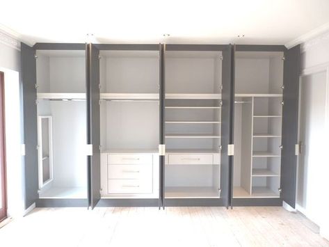 Wardrobe Inside Design, Wardrobe Internal Design, Bedroom Built Ins, Bedroom Wardrobe Design, Bedroom Built In Wardrobe, Bedroom Cupboards, Bedroom Cupboard Designs, Wardrobe Interior Design, Closet Layout